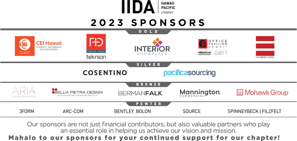 Mahalo to our 2023 sponsors for your continued support for our chapter!